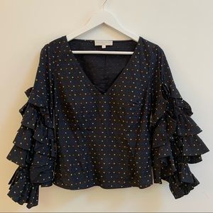 Caroline Constas Swiss dot top